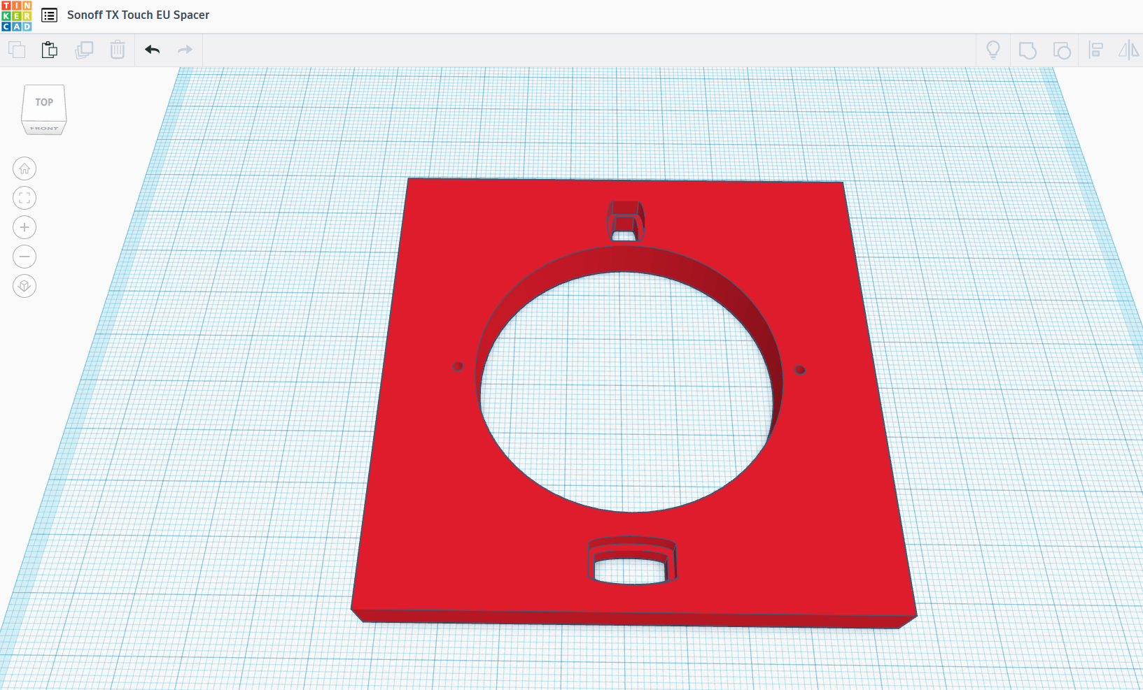 CAD design made to space the Sonoff TX.